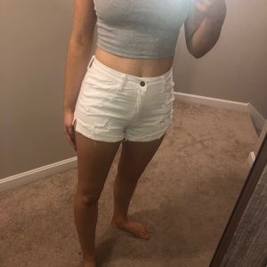 White Jean Shorts